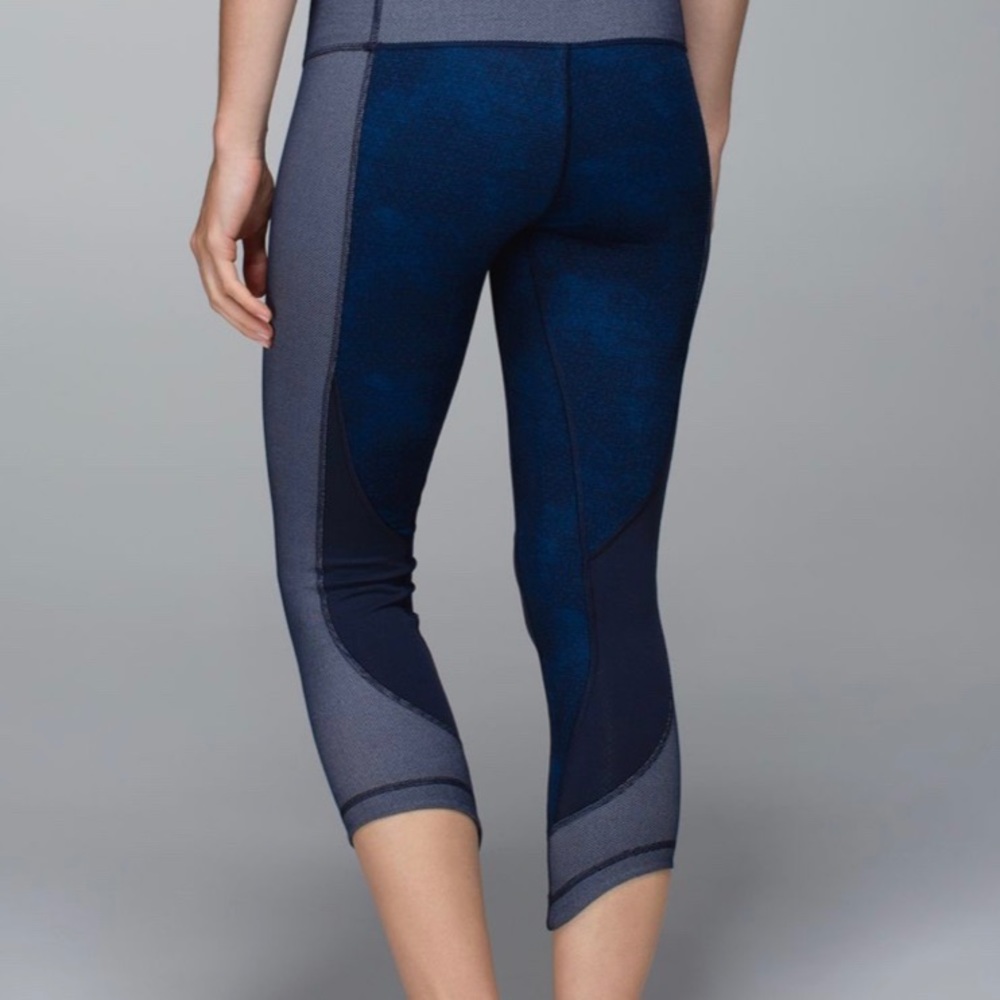 Lululemon Wunder Under Crop Sashiko Cross Inkwell